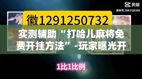 实测辅助“打哈儿麻将免费开挂方法	”-玩家曝光开挂流程