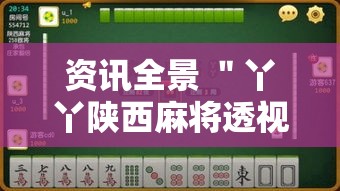 资讯全景 ＂丫丫陕西麻将透视挂”附开挂脚本详细步骤