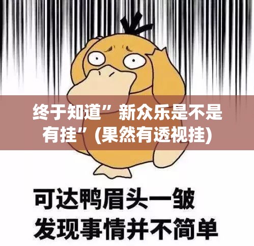 终于知道”新众乐是不是有挂”(果然有透视挂)