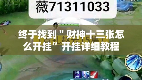 终于找到＂财神十三张怎么开挂”开挂详细教程