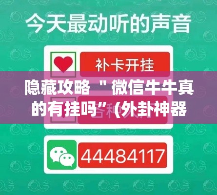 隐藏攻略 ＂微信牛牛真的有挂吗”(外卦神器下载)