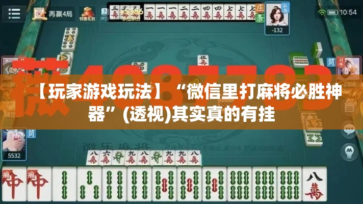 【玩家游戏玩法】“微信里打麻将必胜神器”(透视)其实真的有挂