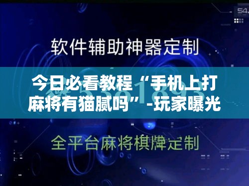 今日必看教程“手机上打麻将有猫腻吗	”-玩家曝光开挂流程