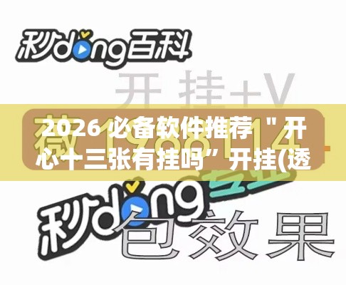 2026 必备软件推荐 ＂开心十三张有挂吗”开挂(透视)辅助神器