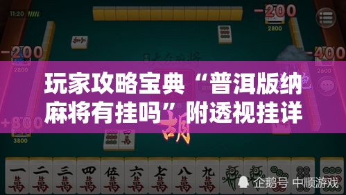 玩家攻略宝典“普洱版纳麻将有挂吗”附透视挂详细教程