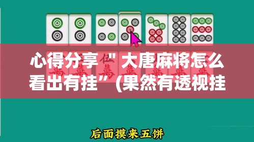 心得分享 ＂大唐麻将怎么看出有挂”(果然有透视挂)