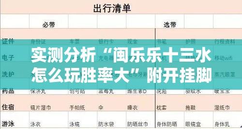 实测分析“闽乐乐十三水怎么玩胜率大”附开挂脚本详细步骤