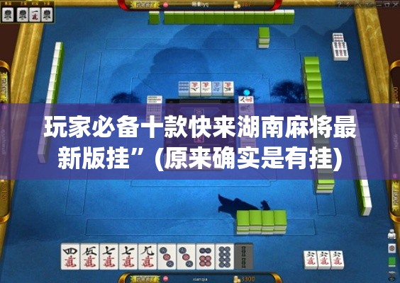 玩家必备十款快来湖南麻将最新版挂”(原来确实是有挂)