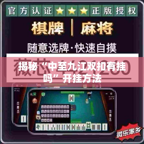 揭秘“中至九江双扣有挂吗”开挂方法