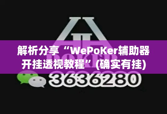 解析分享“WePoKer辅助器开挂透视教程”(确实有挂)